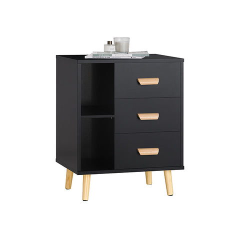 Rootz Bedside Table - Side Table - Telephone Table - Modern Charm - Easy Assembly - Compact Design - 48cm x 60cm x 40cm - Black FBT95-SCH