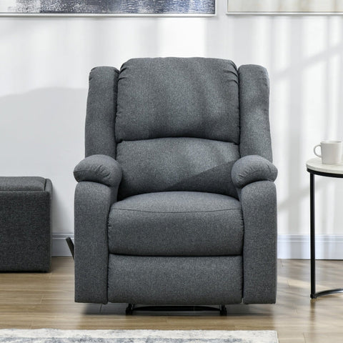 Rootz Recliner Chair - Adjustable Lounge Chair - Comfy Armchair - Thick Padding - Steel Frame - Dark Gray - 87cm x 96cm x 98cm