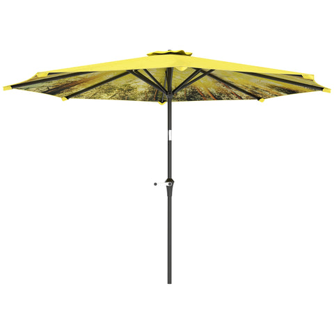 Rootz Parasol Ø294cm - Garden Umbrella - Outdoor Canopy - Easy Tilt & Crank - 180 GSM Polyester - 294cm x 247cm
