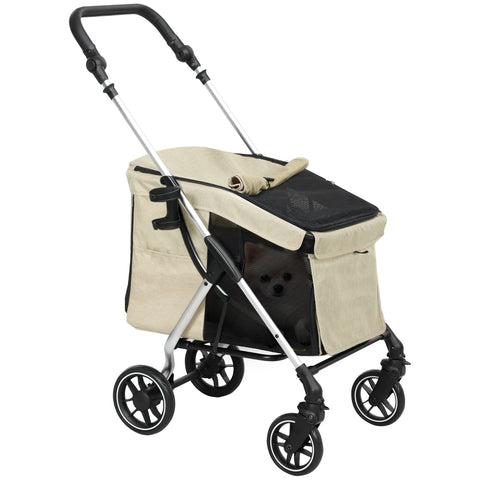 Rootz Dog Car - Pet Transport - Foldable Buggy - Lightweight Design - Washable Pillow - 80L x 48.5B x 106H cm