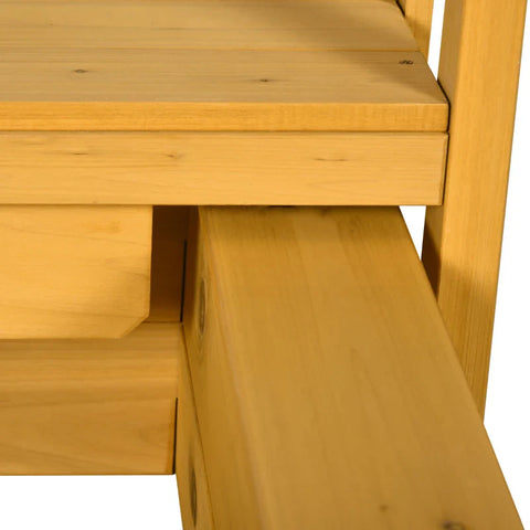 Rootz Sandpit - Sandpit With Playhouse - Sandpit With Roof - Children's Sandpit - Fir Wood - Natural + Blue - 133 x 129 x 137.5 cm