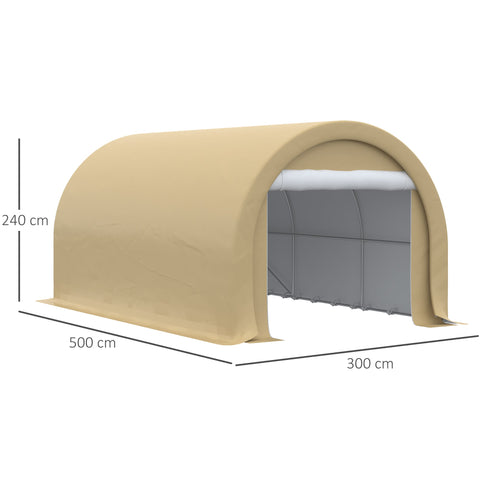 Rootz Waterproof Carport Garage - Storage Tent - UV Protection Shelter - 5m x 3m x 2.4m - Galvanized Steel Frames