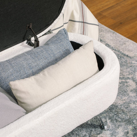 Rootz Storage Bench - Upholstered Seating - Ottoman Bench - Handy Storage - 114cm x 47cm x 46.5cm