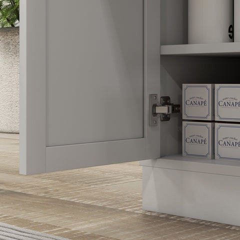 Rootz Kitchen Microwave Shelf - Storage Space - Kitchen Organizer - MDF Waterproof - 61cm x 35cm x 125.4cm White