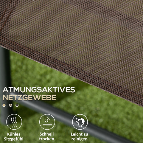 Rootz 3-Piece Bistro Set - Metal Garden Furniture - Weatherproof Patio Set - Foldable Design - Table Ø45x50cm, Chair 53.5x64x93cm