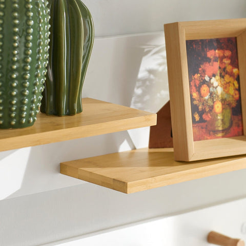 Rootz Wall Coat Rack with Hanging Shelf - Entryway Organizer - Hallway Storage - MDF and Bamboo Construction - Multi-Functional - Space-Saving - 90cm x 20cm