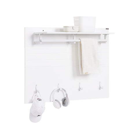 Rootz Wall Wardrobe Closet Organizer - Coat Hooks - MDF Hanger - Space-Saving - 100x70x20cm