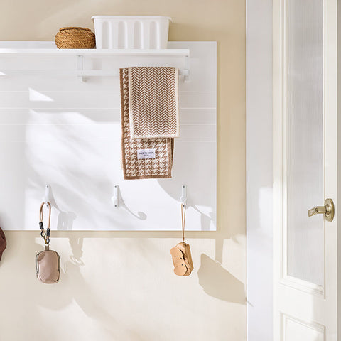 Rootz Wall Wardrobe Closet Organizer - Coat Hooks - MDF Hanger - Space-Saving - 100x70x20cm