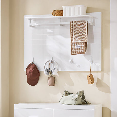 Rootz Wall Wardrobe Closet Organizer - Coat Hooks - MDF Hanger - Space-Saving - 100x70x20cm