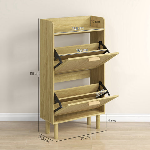 Rootz Shoe Cabinet - Shoe Storage - Footwear Organizer - Bohemian Design - Adjustable Shelves - 80L x 24.5W x 110H cm
