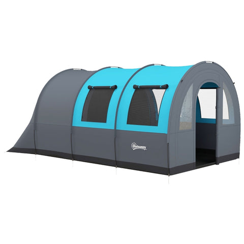 Rootz Camping Tent for Up to 6 People - Family Tent - Festival Tent - Maximum Comfort - Waterproof Protection - Convenient Lighting - 480L x 260W x 200H cm