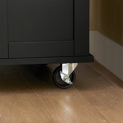 Rootz Modern Kitchen Trolley - Beverage Cart - Serving Trolley - Stainless Steel Top - Towel Holder - Mobile with Wheels - 83cm x 90cm x 46cm