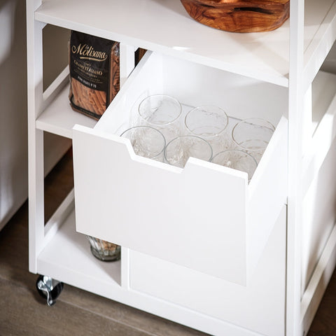 Rootz Kitchen Utility Cart - Storage Trolley - Rolling Cart - Easy Mobility - 53x89x37cm