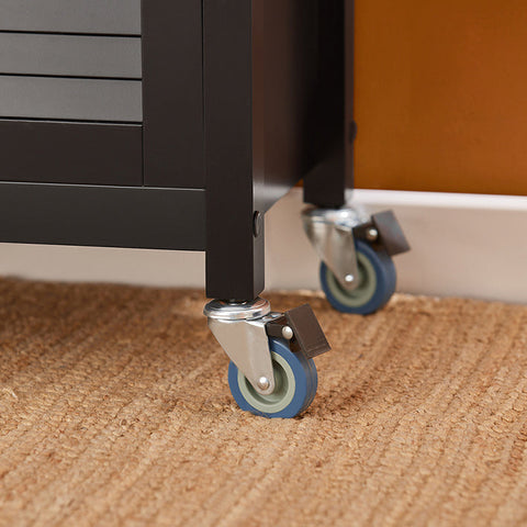 Rootz Kitchen Trolley - Serving Cart - Mobile Kitchen Island - Scratch-Resistant Rubberwood Top - Adjustable Shelf - Easy Maneuverability - 105cm x 85.5cm x 40cm