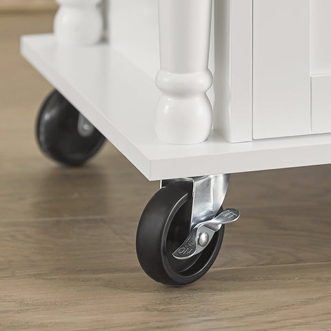 Rootz Multi-Purpose Kitchen Cabinet - Pantry Cupboard - Storage Unit - Rubberwood Top - 117cm x 91cm x 40cm