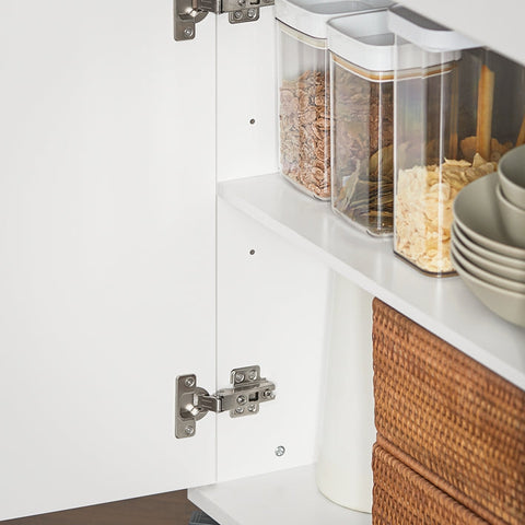 Rootz Kitchen Cabinet Trolley - Kitchen Island - Serving Cart - Stainless Steel Top - Adjustable Shelves - Easy Mobility with Lockable Wheels - Durable MDF Construction - 120cm x 90cm x 56cm