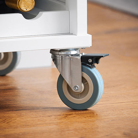 Rootz Rolling Kitchen Cart - Serving Cart - Storage Cart - Adjustable Shelves - Stainless Steel Tabletop - 69cm x 92cm x 46cm