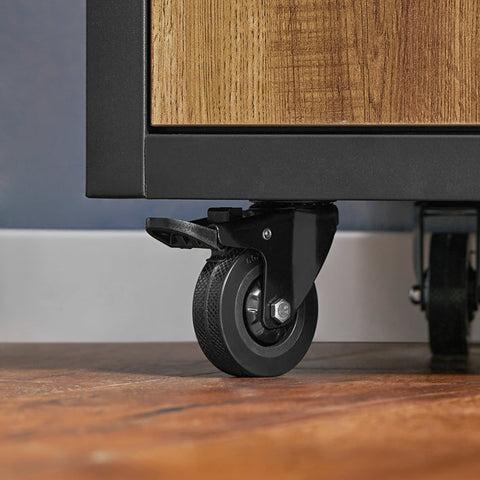 Rootz Kitchen Trolley Cart - Storage Cart - Kitchen Island - MDF and Metal - Towel and Bottle Rack - 89cm x 87cm x 40cm