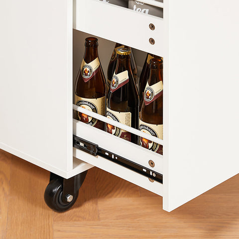 Rootz Kitchen Cart - Rolling Kitchen Island - Mobile Storage Trolley - Adjustable Shelf - 105x92x46cm