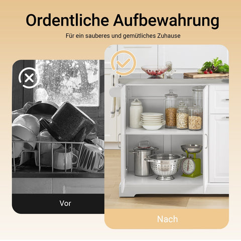 Rootz Kitchen Cart - Mobile Kitchen Island - Rolling Storage Unit - Durable & Expandable - 130cm x 91cm x 46-71cm