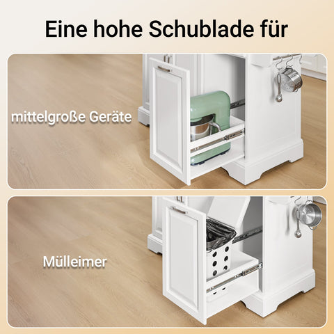 Rootz Kitchen Cart - Mobile Kitchen Island - Rolling Storage Unit - Durable & Expandable - 130cm x 91cm x 46-71cm