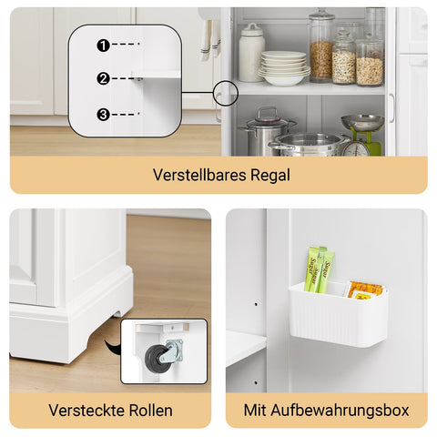 Rootz Kitchen Cart - Mobile Kitchen Island - Rolling Storage Unit - Durable & Expandable - 130cm x 91cm x 46-71cm