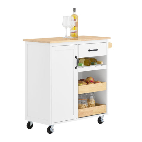 Rootz Kitchen Serving Trolley - Mobile Kitchen Cart - Multi-functional Storage - Versatile Organizer - 92cm x 87cm x 42cm