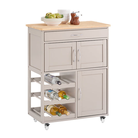 Rootz Rolling Kitchen Cart - Mobile Serving Cart - Wheeled Trolley - Convenient Storage - 67x87x38cm