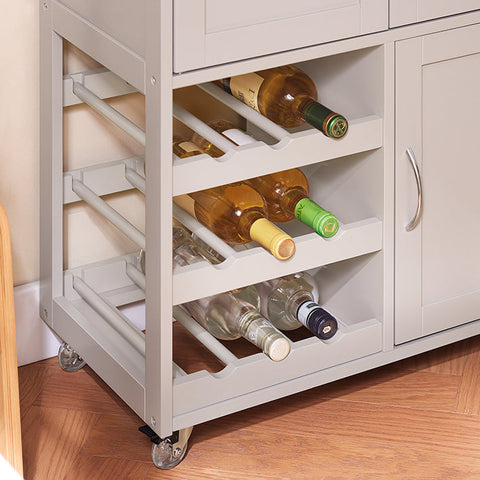 Rootz Rolling Kitchen Cart - Mobile Serving Cart - Wheeled Trolley - Convenient Storage - 67x87x38cm