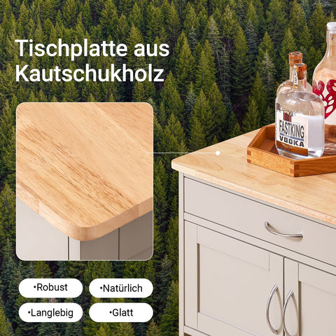 Rootz Rolling Kitchen Cart - Mobile Serving Cart - Wheeled Trolley - Convenient Storage - 67x87x38cm