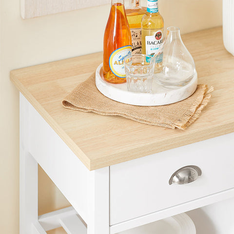 Rootz Kitchen Trolley - Rolling Cart - Storage Cabinet - Pine Wood Stability - 87x89x48cm