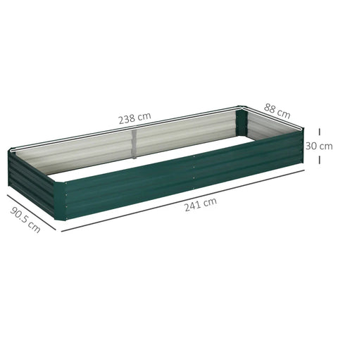 Rootz Metal Raised Garden Bed - Planter Box - Outdoor Planters - Growing Flowers - Herbs - Easy Assembly - Green - 95L x 90.5W x 29.8H cm