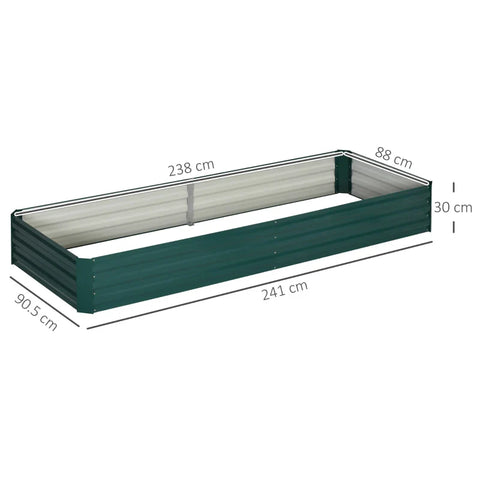 Rootz Metal Verhoogd tuinbed - Plantenbak - Plantenbakken voor buiten - Groeiende bloemen - Kruiden - Eenvoudige montage - Groen - 95L x 90,5W x 29,8H cm