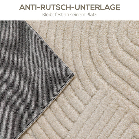 Rootz Machine-Woven Carpet - Area Rug - Slip-Resistant Mat - Luxurious Feel - Brown - 200cm x 140cm x 1.7cm