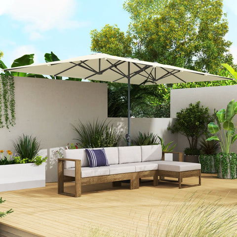 Rootz Double-Sided Umbrella - Parasol - Sunshade - UPF50+ Protection - 451cm x 264cm - Aluminum Mast