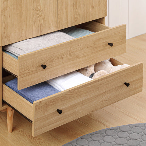 Rootz Wardrobe - Closet - Storage Cabinet - Modern Design - 80cm x 52cm x 180cm
