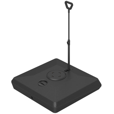 Rootz Umbrella Stand - Parasol Base - Fillable Umbrella Holder - Adjustable Wheels - 95cm x 95cm x 117cm - Black