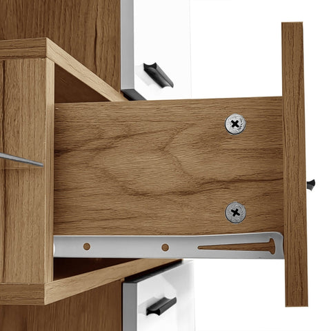 Rootz Modern Display Cabinet - Glass Doors - LED Lit Display - Elegant Design - 77.7L x 38W x 150H cm