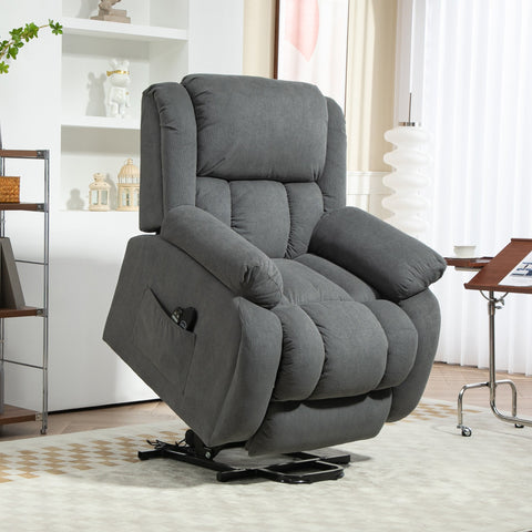 Rootz Grey TV Armchair - Massage Recliner - Heated Chair - Ultimate Comfort with Remote Control - Dimensions: 93cm x 104cm x 100cm