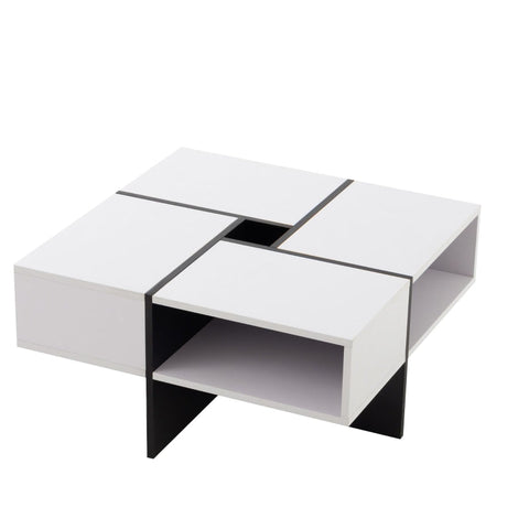 Rootz Modern Square Coffee Table - Chic Center Table - Stylish Living Room Table - Durable Chipboard - 70cm x 70cm x 35cm