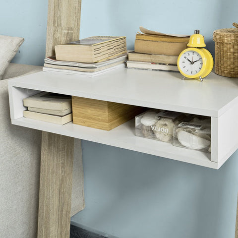 Rootz Wall Shelf with Desk - Practical Living Room Shelf - Study Shelf - Scratch-Resistant - 40cm x 65cm x 176cm