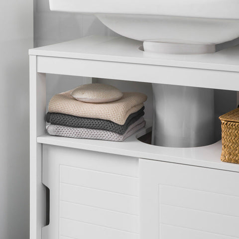 Rootz Bathroom Sink Cabinet - Washbasin Cabinet - Bathroom Storage - Moisture Resistant - Spacious Storage - Easy Assembly - 60cm x 61cm x 30cm