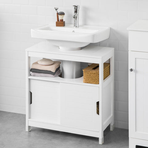Rootz Bathroom Sink Cabinet - Washbasin Cabinet - Bathroom Storage - Moisture Resistant - Spacious Storage - Easy Assembly - 60cm x 61cm x 30cm