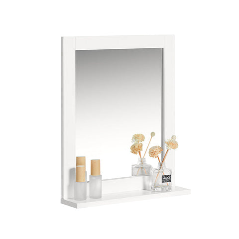 Rootz Bathroom Mirror with Shelf - Wall Mirror - Vanity Mirror - Timeless Design - Space-Saving - Versatile Storage - 40cm x 49cm x 10cm