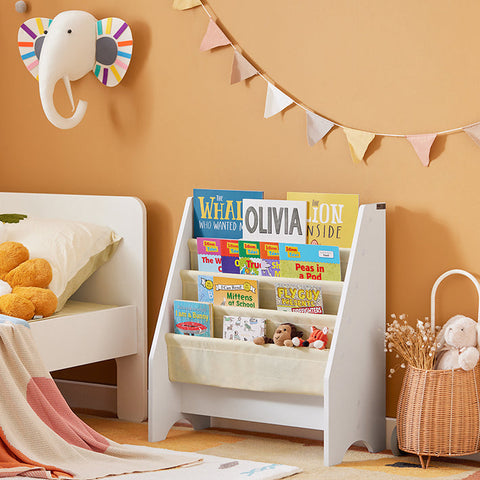 Rootz Children's Bookshelf - Hanging Shelf - Magazine Rack - Eco-Friendly Chipboard - Versatile Storage - Perfect for Toddlers - 62cm x 71cm x 29cm