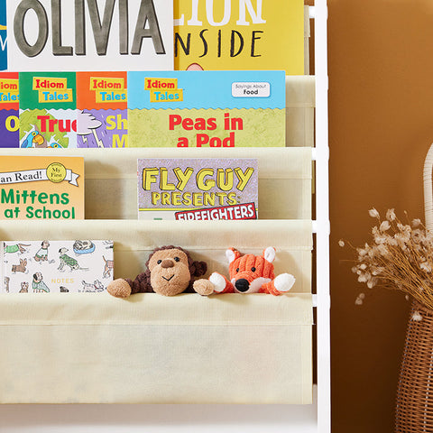 Rootz Children's Bookshelf - Hanging Shelf - Magazine Rack - Eco-Friendly Chipboard - Versatile Storage - Perfect for Toddlers - 62cm x 71cm x 29cm