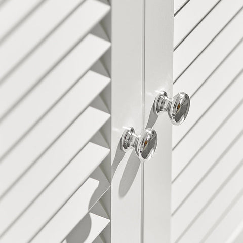 Rootz White Bathroom Sink Base Cabinet - Storage Cabinet - Slatted Door Design - Mold Prevention - Air Permeable - Decorative - 60cm x 58cm x 34cm