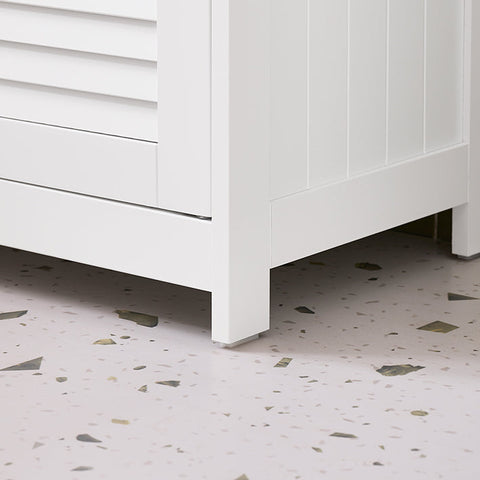 Rootz Bathroom Base Cabinet - Storage Unit - Slat Door Cupboard - Mold Prevention - 60x59x35cm