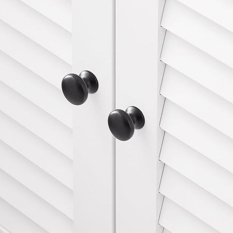 Rootz Bathroom Base Cabinet - Storage Unit - Slat Door Cupboard - Mold Prevention - 60x59x35cm