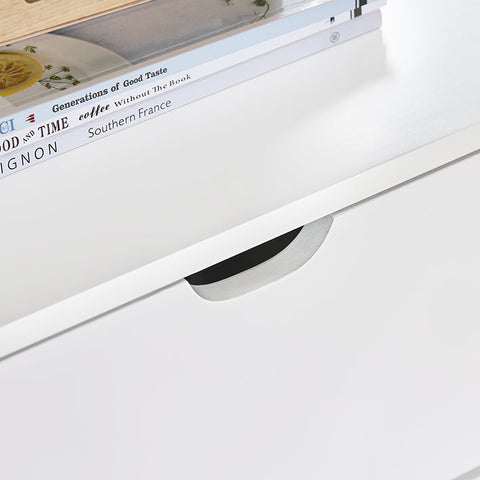 Rootz White Bedside Table - Nightstand - MDF Furniture - Scratch Resistant - 45x55x38cm